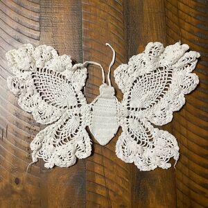 Vintage Butterfly Crochet Doily